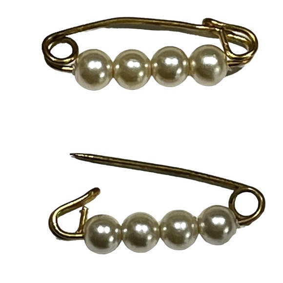 Two Vintage Safety Pin and Faux Pearl pins - Picture 5 of 5